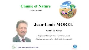 Jean-Louis MOREL – Phytoremédiation des sols